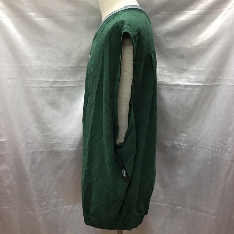 フリークスストア FREAK S STORE カットソー 半袖 ノースリーブカットソー ロゴタンクトップ Vネック fro club L ロゴ、文字 緑 / グリーン / メンズ USED 古着 中古 10122682