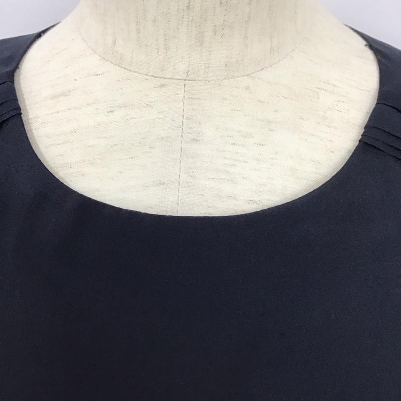ザラベーシック ZARA BASIC シャツ、ブラウス 半袖 半袖シャツ ノーカラーシャツ クルーネック XS 無地 紺 / ネイビー / レディース USED 古着 中古 10126948