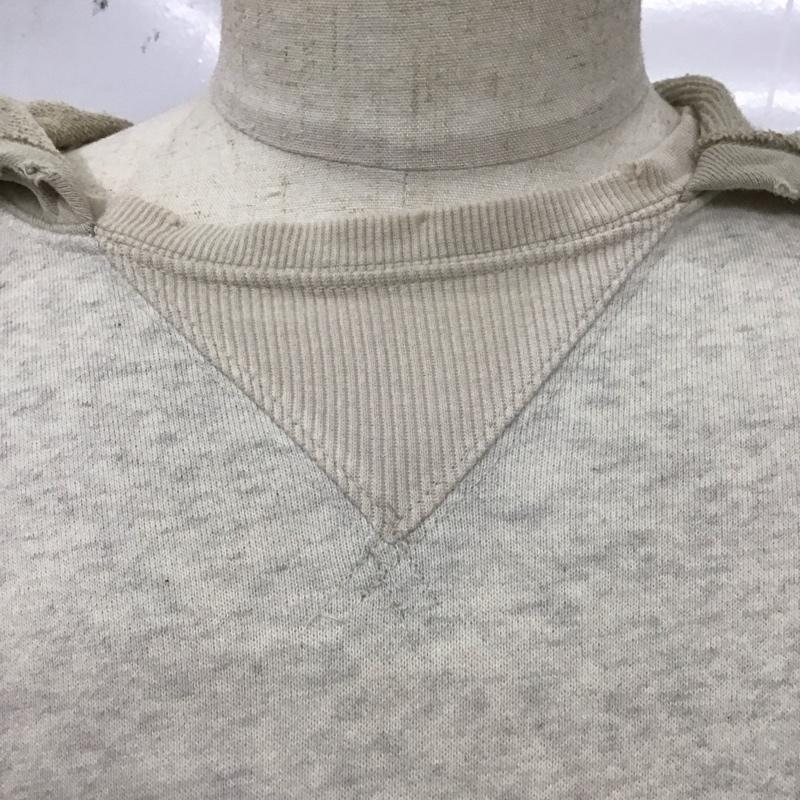 サスクワァッチファブリックス SASQUATCHfabrix. パーカー 半袖 半袖パーカー スウェットカットソー ダメージ加工 L 無地 白 / ホワイト /  メンズ USED 古着 中古 10112168