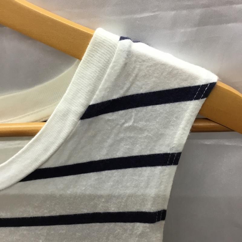 ザラ ZARA タンクトップ タンクトップ 5520 026 060 ノースリーブ M ボーダー柄 白 / ホワイト / X 紺 / ネイビー / レディース USED 古着 中古 10118172