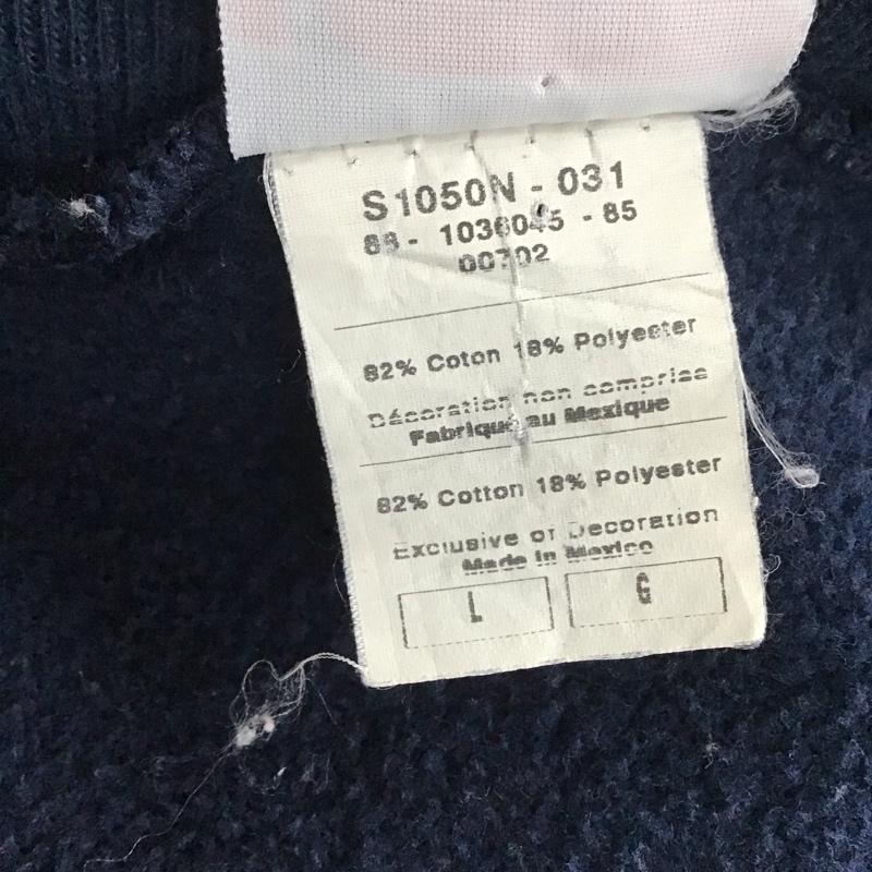 チャンピオン Champion トレーナー 長袖 長袖トレーナー スウェット クルーネック リブスウェットカットソー L 無地 紺 / ネイビー / メンズ USED 古着 中古 10123961