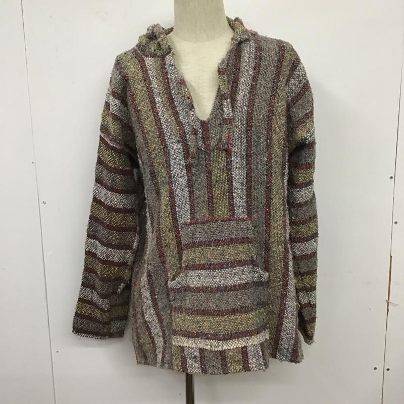 古着 USED パーカー 長袖 メキシカンパーカー Vネック 長袖パーカー ストライプ マルチカラー / マルチカラー /  メンズ USED 古着 中古 10124949