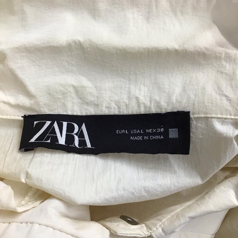 ザラ ZARA ジャケット、上着 ジャケット、ブレザー 7102 129 251 サイドライン ショート丈 L 無地 アイボリー / アイボリー / X 緑 / グリーン / レディース USED 古着 中古 10116673