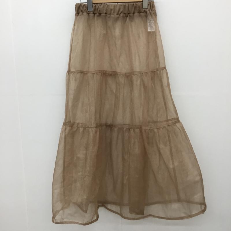 ローリーズファーム LOWRYS FARM スカート ロングスカート FREE 無地 茶 / ブラウン / レディース USED 古着 中古 10134401