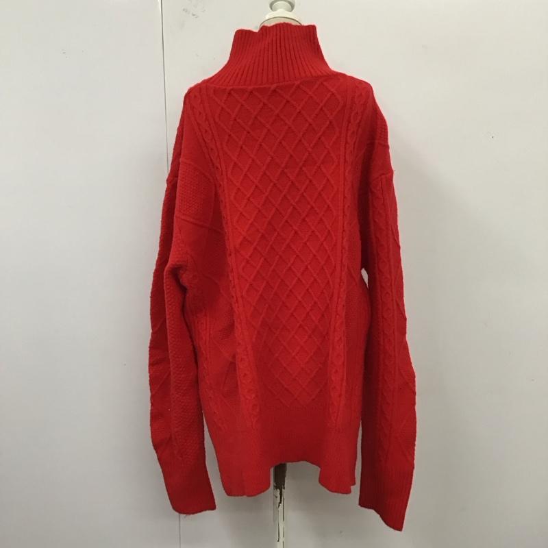 アイテムズ アーバンリサーチ ITEMS URBAN RESEARCH ニット、セーター 長袖 IT37-22A007 ハイネックケーブルニット タートルネック FREE 赤 / レッド / レディース USED 古着 中古 10120825