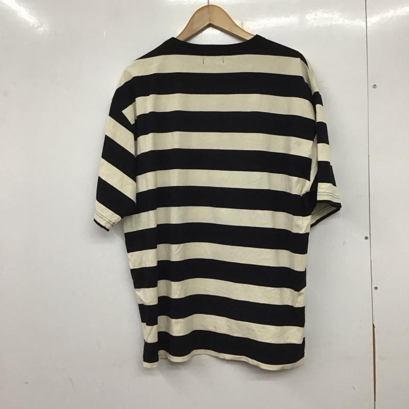 ショット schott Tシャツ 半袖 半袖カットソー プリントTシャツ クルーネックカットソー XL ボーダー柄 白 / ホワイト / X 黒 / ブラック / メンズ USED 古着 中古 10137731