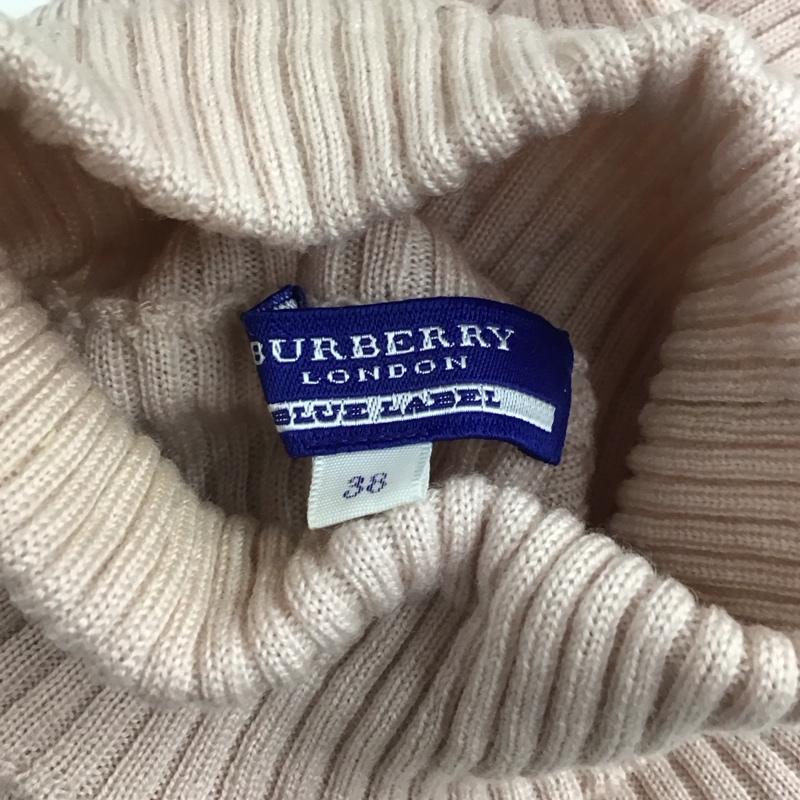 バーバリーブルーレーベル BURBERRY BLUE LABEL ニット、セーター 長袖 FB594-757-12 ウール タートルネック 38 ワンポイント 桃 / ピンク /  レディース USED 古着 中古 10116716