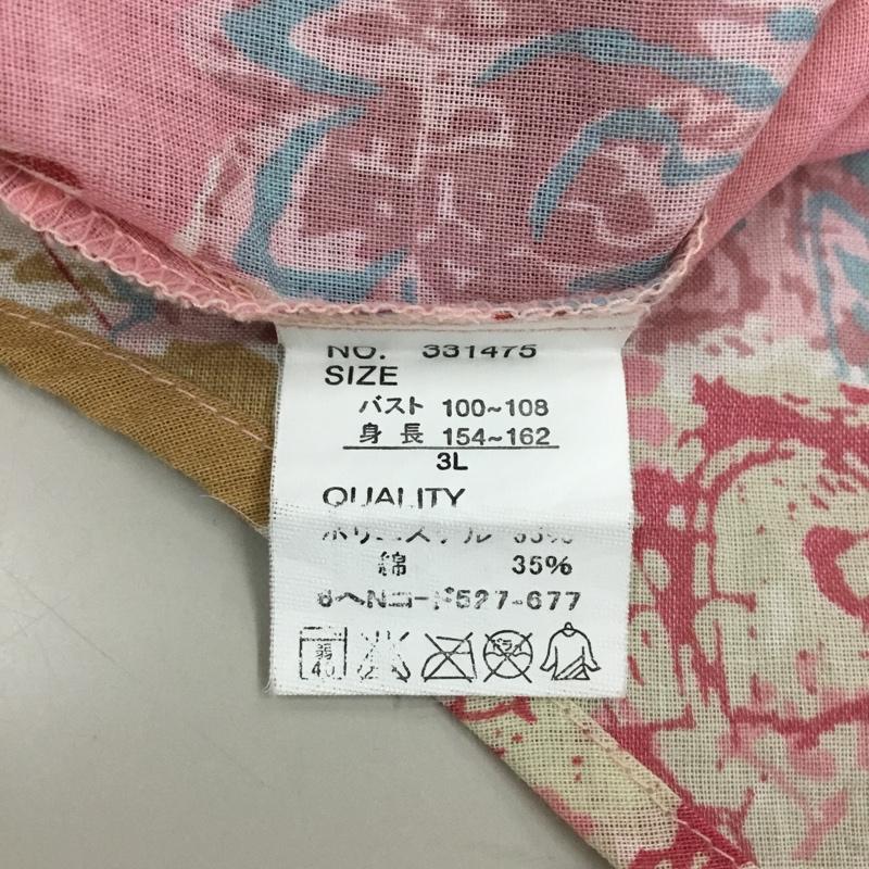 ベルフローリー BELL FLORRIE シャツ、ブラウス 半袖 半袖シャツ カラーシャツ 半袖カットソー カジュアルシャツ 3L プリント マルチカラー / マルチカラー / レディース USED 古着 中古 10108994