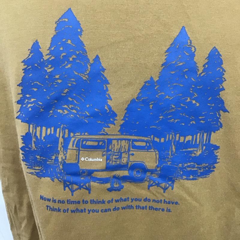 コロンビア Columbia Tシャツ 半袖 半袖カットソー プリントTシャツ クルーネックカットソー L プリント ベージュ / ベージュ / メンズ USED 古着 中古 10107684