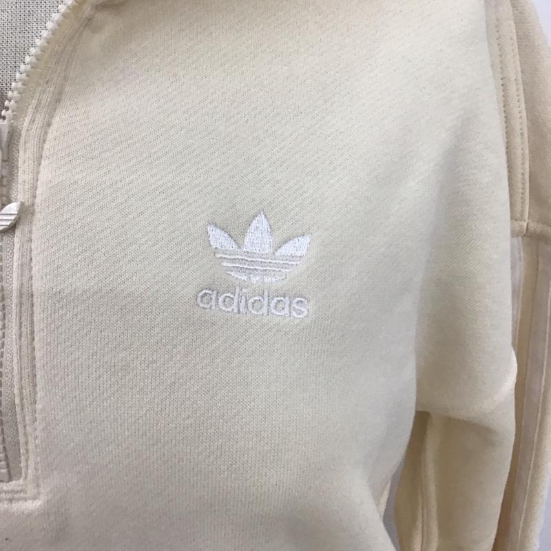 アディダス adidas トレーナー 長袖 h35638 ハーフジップ スウェット S 無地 アイボリー / アイボリー / レディース USED 古着 中古 10125039