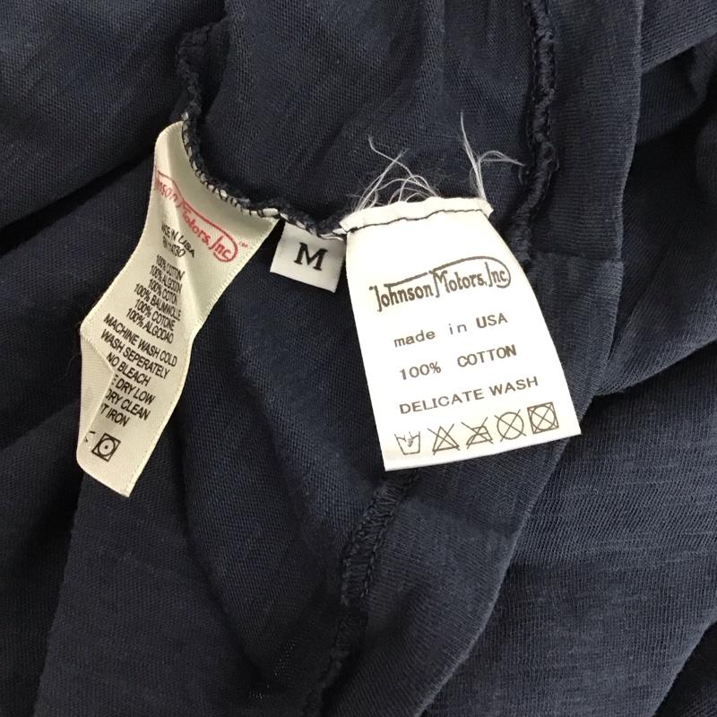 ジョンソン モータース Johnson Motors Inc. Tシャツ 半袖 半袖カットソー プリントTシャツ クルーネックカットソー M ロゴ、文字 紺 / ネイビー / メンズ USED 古着 中古 10132354