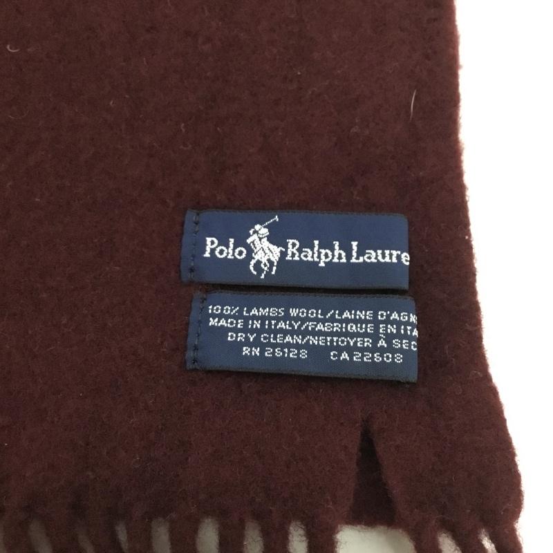 ポロラルフローレン POLO RALPH LAUREN マフラー マフラー ウール フリンジ ワンポイント えんじ / ワインレッド / メンズ USED 古着 中古 10129918