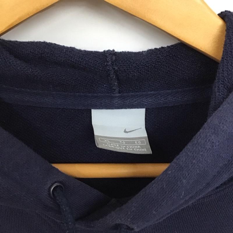 ナイキ NIKE パーカー 長袖 長袖パーカー プルオーバーパーカー スウェット XL ロゴ、文字 紺 / ネイビー /  メンズ USED 古着 中古 10129080