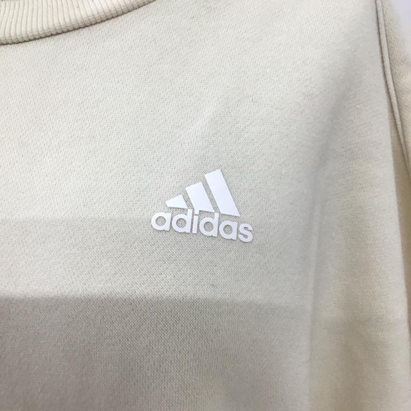 アディダス adidas トレーナー 長袖 gt6363 スウェットトレーナー スポーツウェア スウェットシャツ L ロゴ、文字 オフホワイト / オフホワイト / レディース USED 古着 中古 10123731