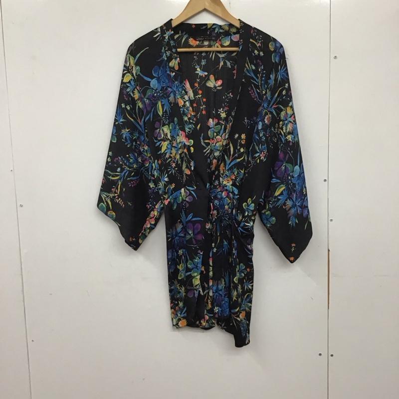 ザラウーマン ZARA WOMAN カーディガン 半袖 半袖ロングカーディガン プリントカーディガン M プリント マルチカラー / マルチカラー / レディース USED 古着 中古 10134333