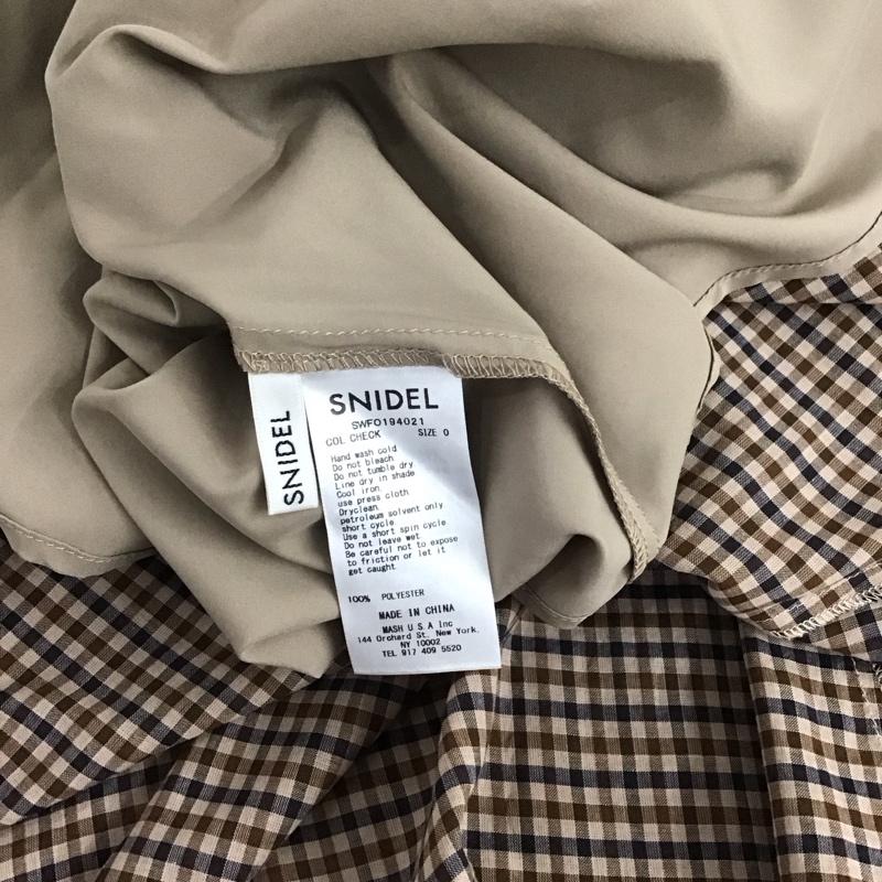 スナイデル SNIDEL ワンピース ロングスカート SWFO194021 シャーリングノースリワンピース 0 チェック ベージュ / ベージュ /  レディース USED 古着 中古 10133372
