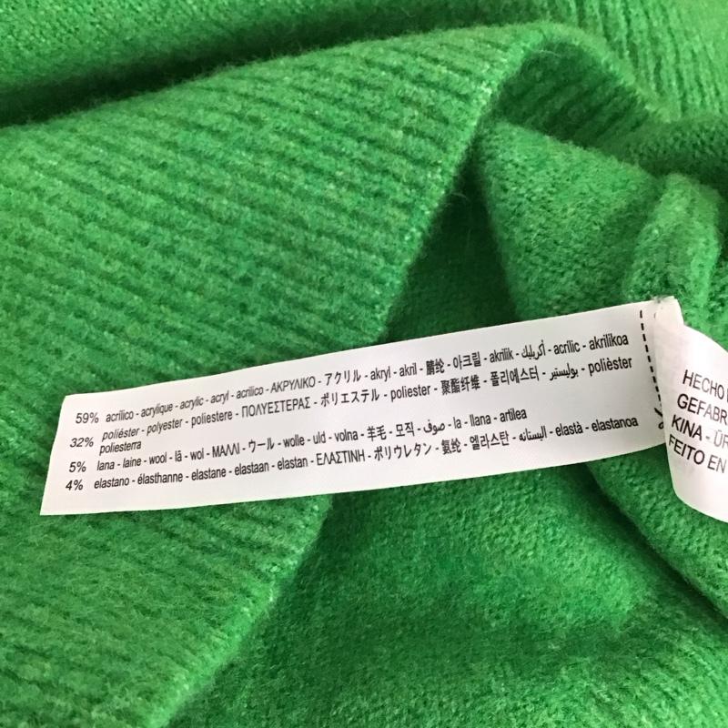 ザラ ZARA ニット、セーター 長袖 5536 112 500 ハイネック タートルネック L 無地 緑 / グリーン / レディース USED 古着 中古 10119605