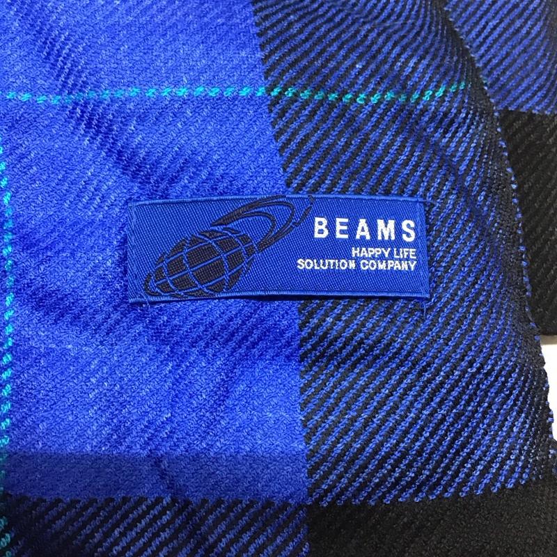 ビームス BEAMS ストール ストール一般 チェック 黒 / ブラック / X 青 / ブルー / メンズ USED 古着 中古 10108641