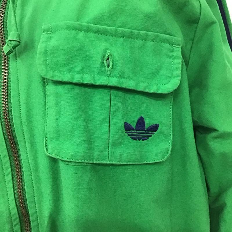 アディダス adidas ジャケット、上着 ジャケット、ブレザー ジップアップジャケット ジャンパー ロングジャケット カジュアルジャケット アウター ロゴ、文字 緑 / グリーン / レディース USED 古着 中古 10111889
