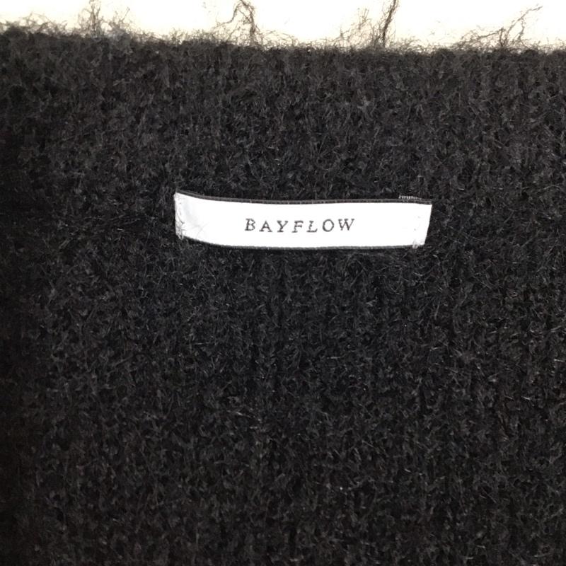ベイフロー BAYFLOW カーディガン 長袖 長袖カーディガン 長袖カットソー ノーカラージャケット 前開カーディガン 無地 黒 / ブラック / メンズ USED 古着 中古 10121444
