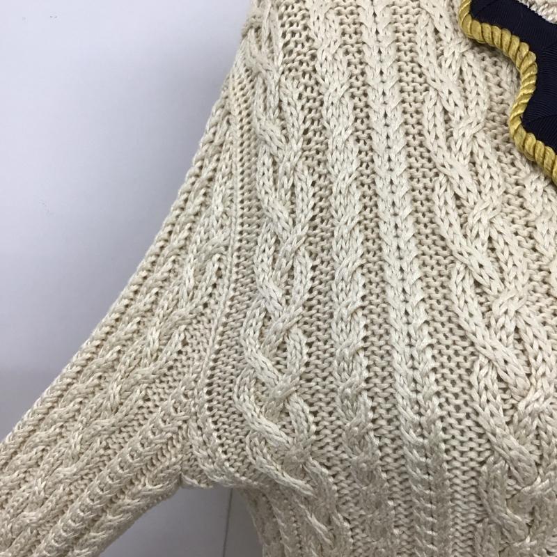 ラルフローレン RALPHLAUREN ジャケット、上着 ジャケット、ブレザー ニットジャケット M 無地 アイボリー / アイボリー / X 紺 / ネイビー / X 金 / ゴールド / レディース USED 古着 中古 10122662