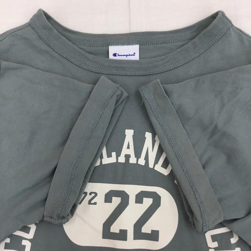 チャンピオン Champion Tシャツ 半袖 M ロゴ、文字 緑 / グリーン / X 薄緑 / ライトグリーン / レディース USED 古着 中古 10139440