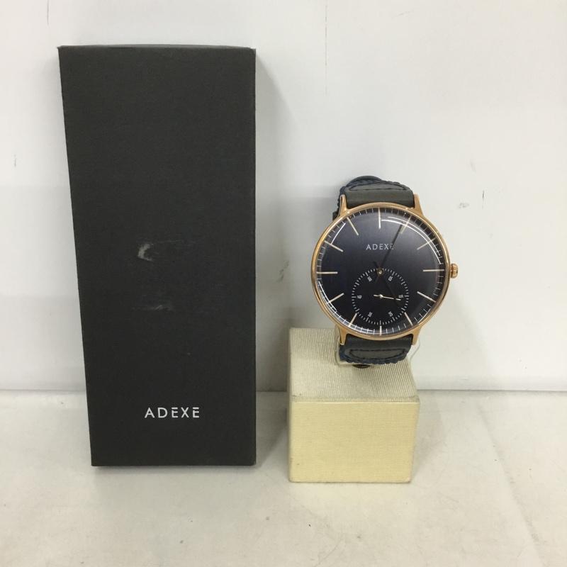 アデクス ADEXE 腕時計 アナログ(クォーツ式) 1868B-06 箱有 ロゴ、文字 紺 / ネイビー / メンズ USED 古着 中古 10135142