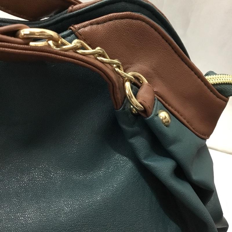 グローブ grove トートバッグ トートバッグ ショルダー 2WAY 無地 緑 / グリーン / X 茶 / ブラウン / レディース USED 古着 中古 10115249
