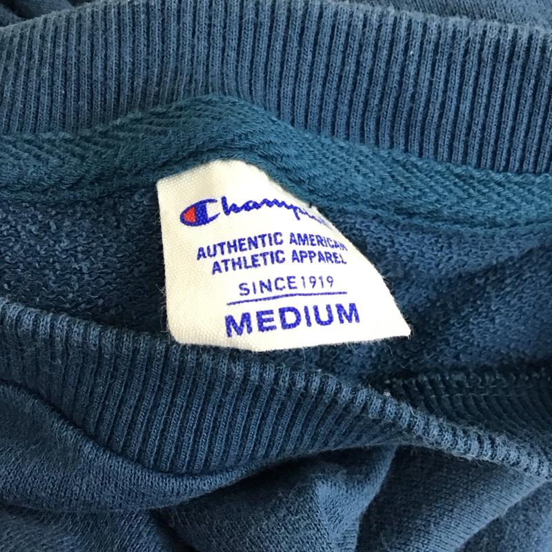 チャンピオン Champion トレーナー 七分袖 CWSN013R ワイド ビッグスウェット M ロゴ、文字 青 / ブルー / レディース USED 古着 中古 10114785