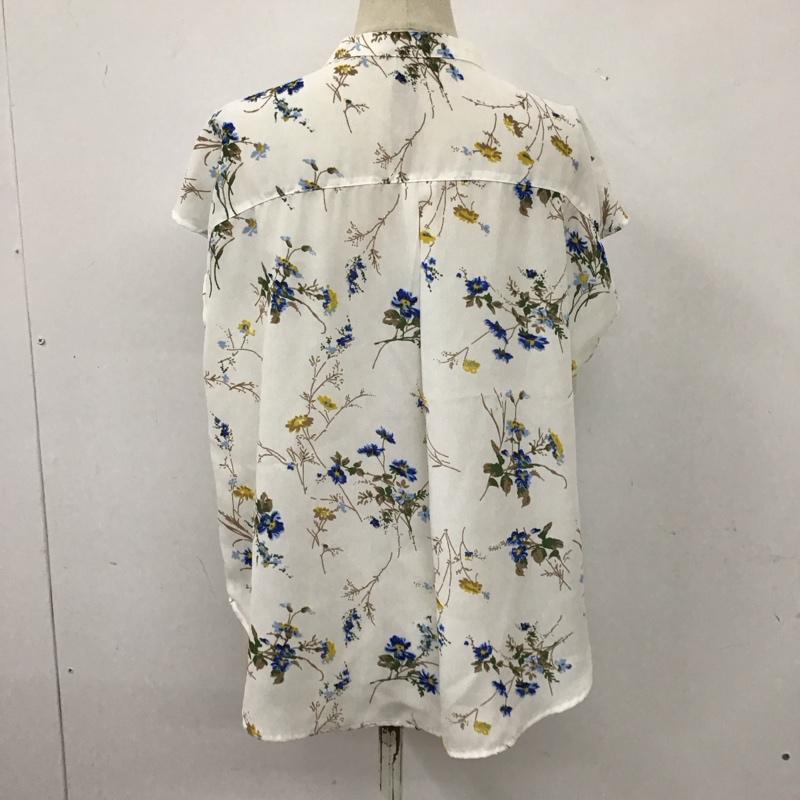 ビス ViS シャツ、ブラウス 半袖 BVH-1873-A 花柄スキッパーブラウス フレンチスリーブ タグ付き M 花柄 白 / ホワイト / レディース USED 古着 中古 10116195
