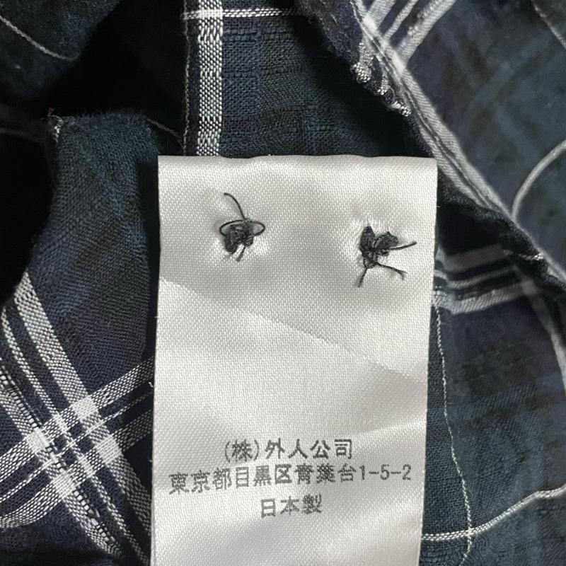 ガイジンメイド GAIJIN MADE シャツ、ブラウス 七分袖 チェック柄 七分 ラグランスリーブ プルオーバーシャツ M チェック 紺 / ネイビー / navy メンズ USED 古着 中古 50096401