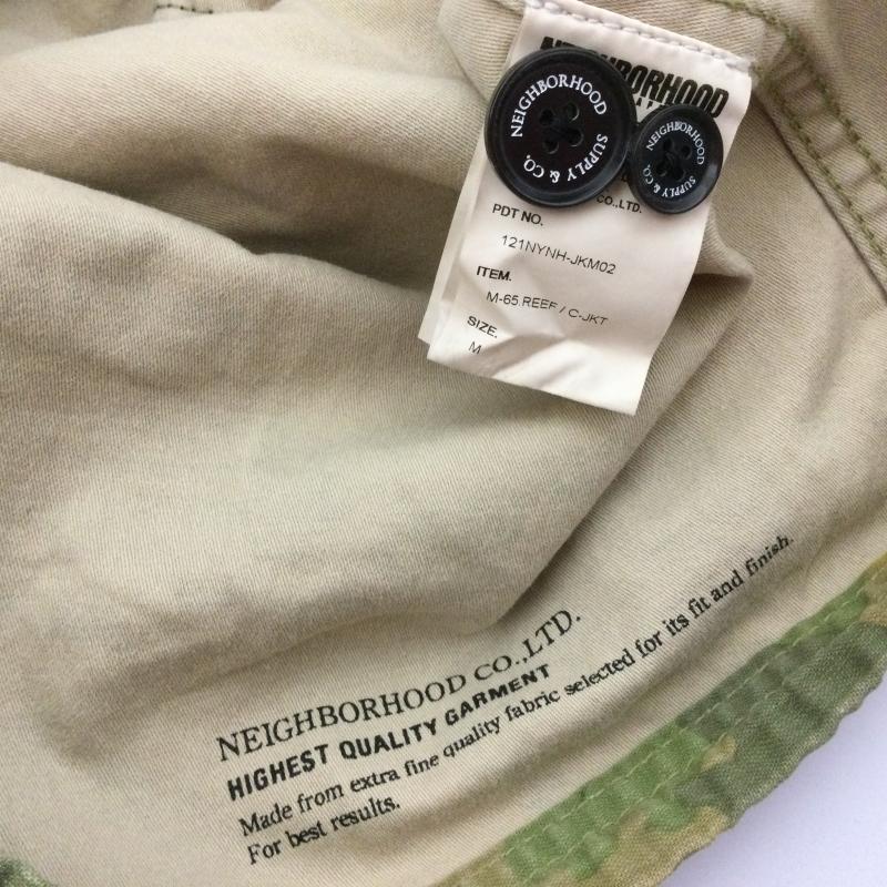 ネイバーフッド NEIGHBORHOOD ジャケット、上着 ジャンパー、ブルゾン M-65 REEF C.JKT ウォシュ加工 リーフカモ迷彩 フィールドジャケット 袖・裾ワッペン付き M カモフラージュ柄・迷彩 緑 / グリーン / green X ベージュ / ベージュ / beige メンズ USED 古着 中古 50105429