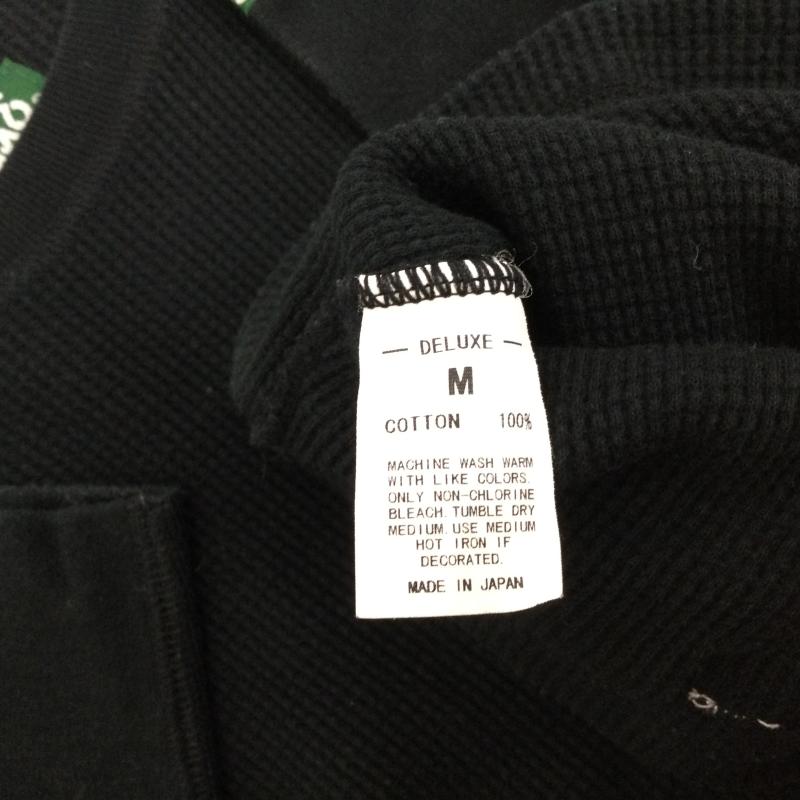 デラックス DELUXE カットソー 七分袖 5分丈 クラシック フィット サーマル カットソー ラグランスリーブ カットソー M 無地 黒 / ブラック / black メンズ USED 古着 中古 50107326