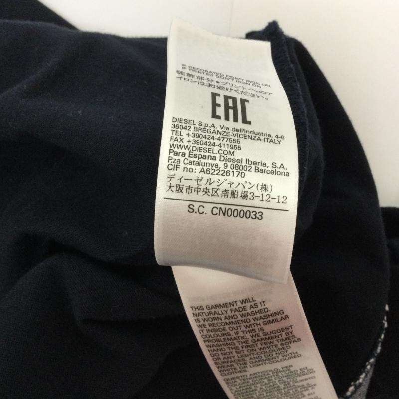 ディーゼル DIESEL Tシャツ 半袖 Vネック ポケット・裾デニム切替 半袖Tシャツ S 無地 紺 / ネイビー / navy X インディゴ / インディゴ / Indigo メンズ USED 古着 中古 50108455