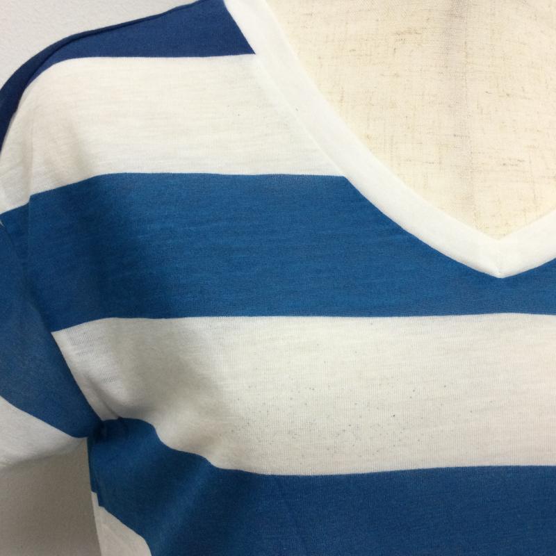 ザノースフェイス THE NORTH FACE Tシャツ 半袖 L ボーダー柄 白 / ホワイト / white X 青 / ブルー / blue レディース USED 古着 中古 50113339