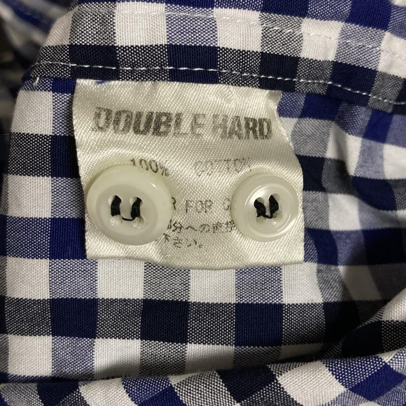 古着 USED シャツ、ブラウス 半袖 DOUBLE HARD / ダブルハード ギンガムチェック ワッペン 半袖 ボタンダウンシャツ L チェック 紺 / ネイビー / navy メンズ USED 古着 中古 50113462