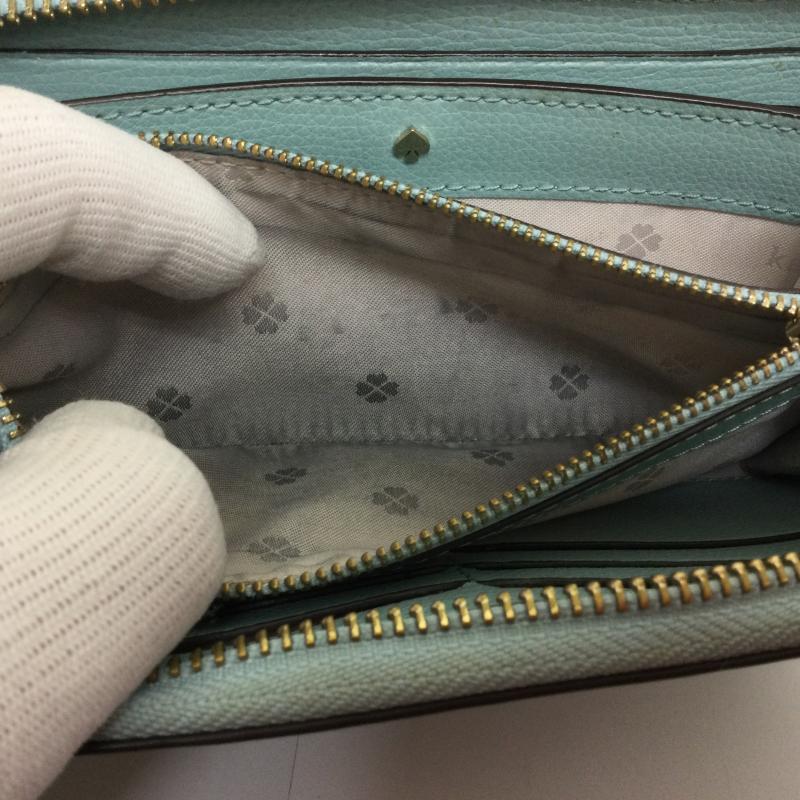 ケイト・スペード ニューヨーク kate spade new york 財布 長財布 PWRU7599 ラウンドファスナー 長財布 - ロゴ、文字 薄緑 / ライトグリーン / レディース USED 古着 中古 50113867
