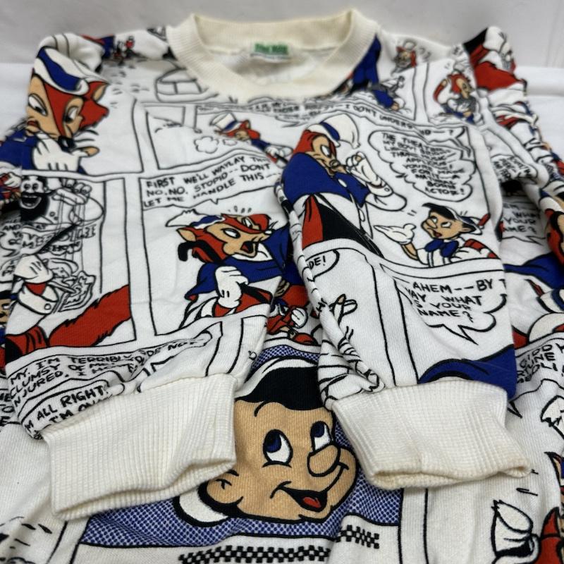古着 USED トレーナー 長袖 Disney VINTAGE ディズニー ピノキオ ファウルフェロー ギデオン 総柄 トレーナー - 白 / ホワイト / white X マルチカラー / マルチカラー / multicolor メンズ USED 古着 中古 50113968