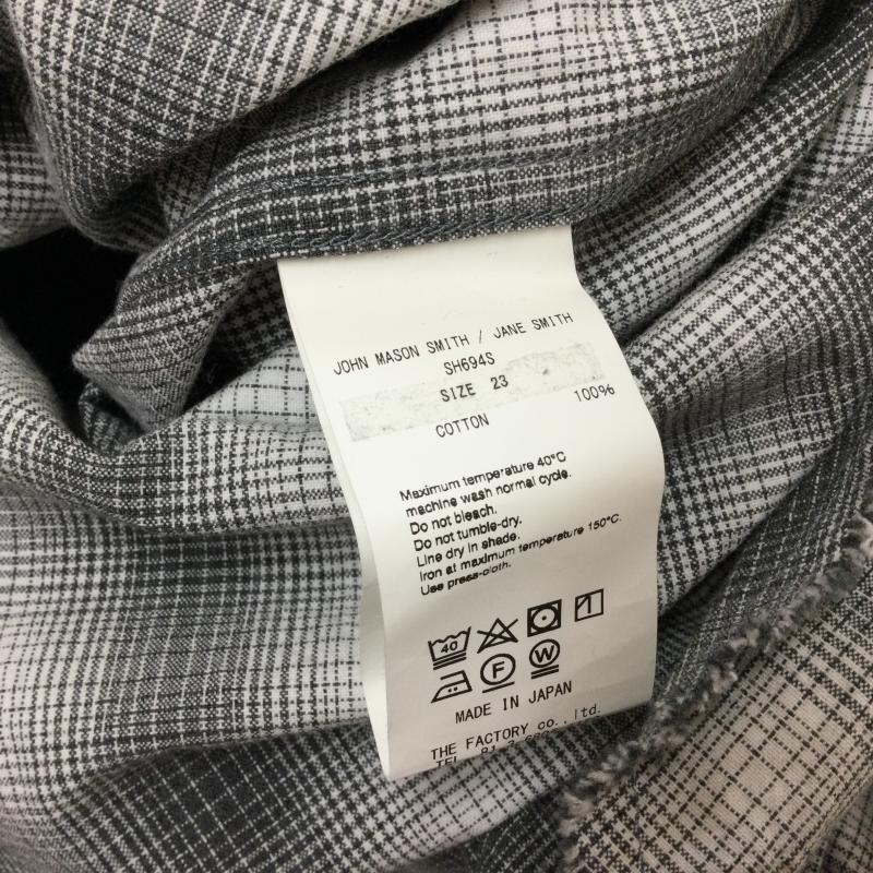 ジョンメイソンスミス JOHN MASON SMITH シャツ、ブラウス 長袖 17SS ウエスタン プルオーバー オンブレチェック 裾カットオフ L チェック 灰 / グレー / gray メンズ USED 古着 中古 50115114