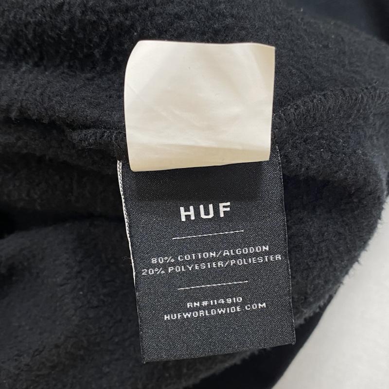 ハフ HUF パーカー 長袖 GIGA MELT P/O HOODIE プルオーバー フーディー 両面プリント M ロゴ、文字 X プリント 黒 / ブラック / black メンズ USED 古着 中古 50115572