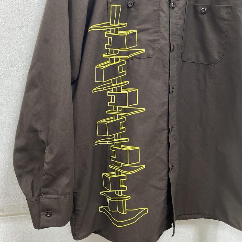古着 USED シャツ、ブラウス 長袖 WANNA ワナ INSANE HAUS SHIRTS L ロゴ、文字 X プリント 茶 / ブラウン / brown メンズ USED 古着 中古 50115655