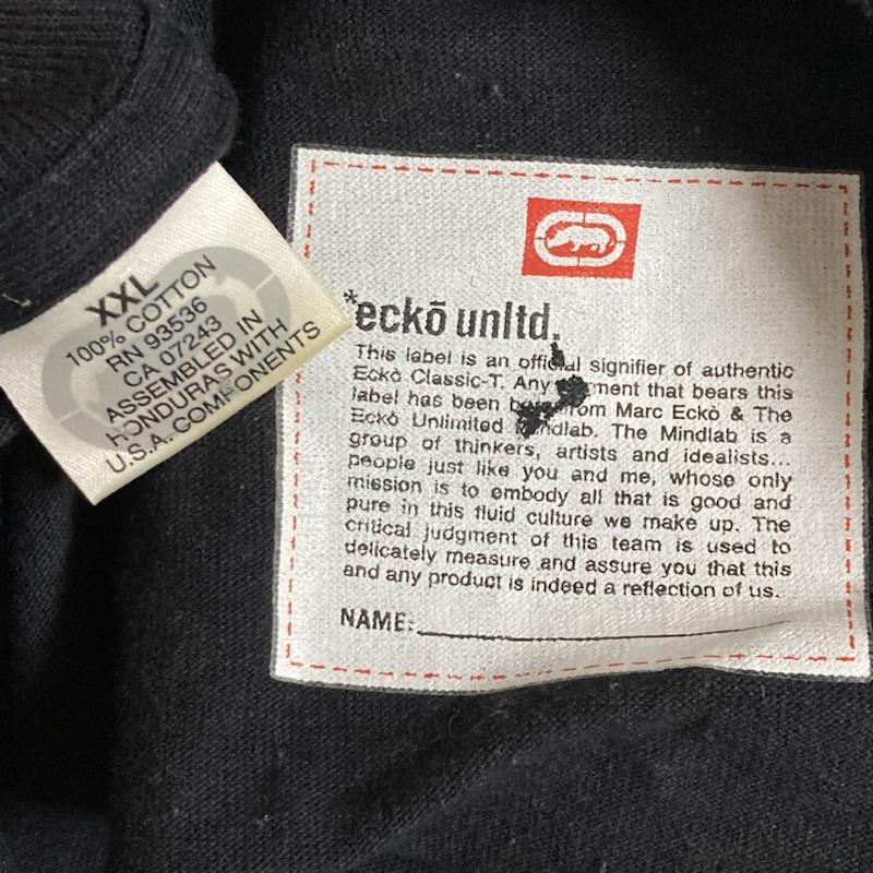 古着 USED Tシャツ 半袖 ecko unltd. / エコーアンリミテッド Original Classic-T 金ネックプリント 半袖 クルーネックTシャツ XXL プリント 黒 / ブラック / black メンズ USED 古着 中古 50115756