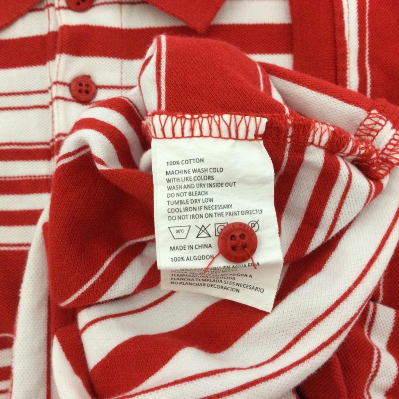 ペレペレ PELLEPELLE ポロシャツ 半袖 ボーダー柄 ロゴ刺繍 半袖ポロシャツ XL ボーダー柄 赤 / レッド / red X 白 / ホワイト / white メンズ USED 古着 中古 50115774
