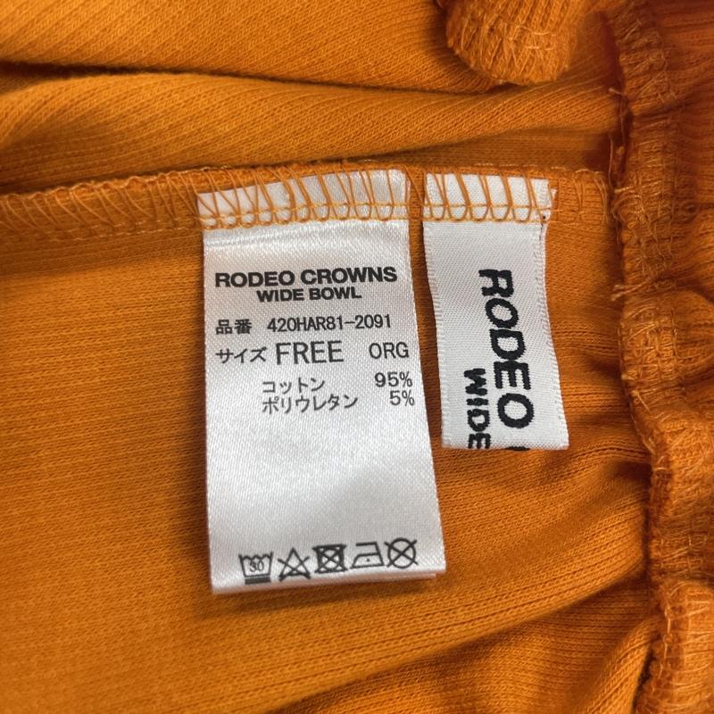 ロデオクラウンズワイドボウル RODEO CROWNS WIDE BOWL パンツ スラックス 420HAR81-2091 ヘムフリルフレアパンツ センターライン FREE 橙 / オレンジ / orange レディース USED 古着 中古 50118469