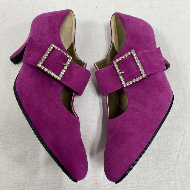 イヴサンローラン Yves Saint Laurent パンプス パンプス スエード ラインストーン 22.5cm 桃 / ピンク / pink レディース USED 古着 中古 50119667