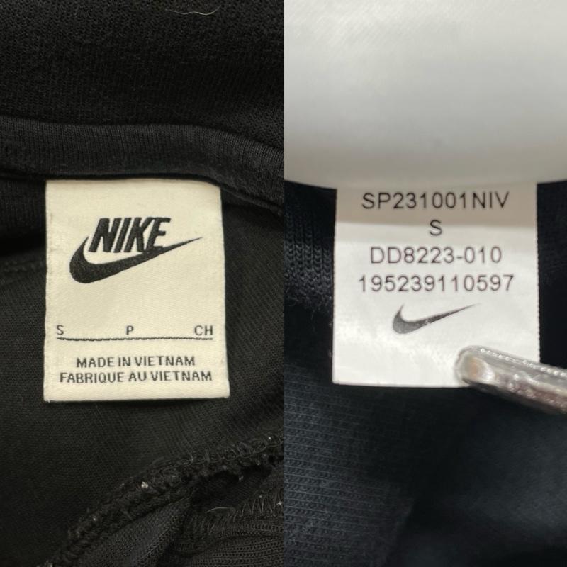 ナイキ エヌエスダブリュー NIKE NSW パーカー 長袖 SWOOSH TECH FLEECE PULLOVER HOODIE プルオーバー フーディー DD8223-010 S ロゴ、文字 黒 / ブラック / black X 白 / ホワイト / white メンズ USED 古着 中古 50122396