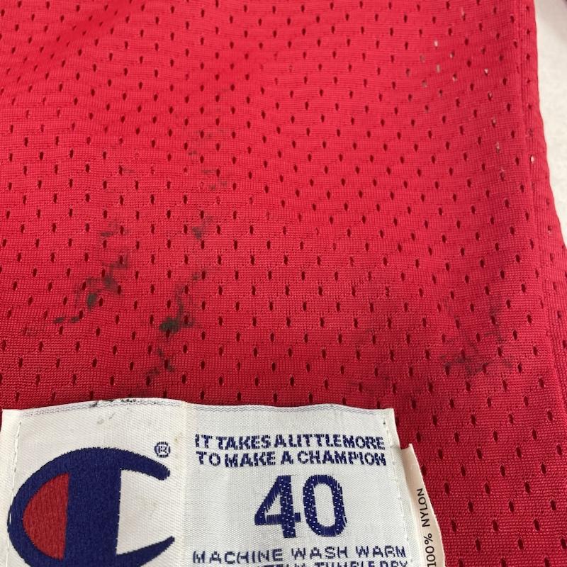 チャンピオン Champion カットソー 半袖 90年代 USA製 Champion フットボールTシャツ メッシュ カットソー 半袖 19 ロゴ 40 ロゴ、文字 赤 / レッド / red メンズ USED 古着 中古 50122841