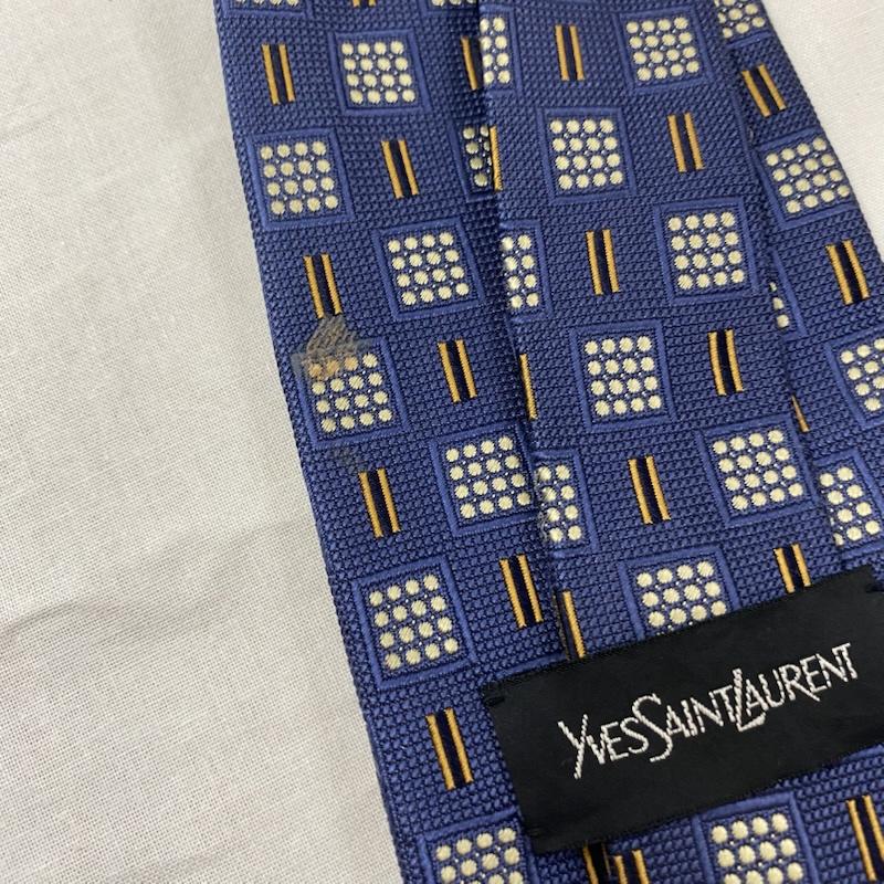 イヴサンローラン Yves Saint Laurent ネクタイ ネクタイ シルクネクタイ 総柄 ブルー系 総柄 青 / ブルー / blue メンズ USED 古着 中古 50123835