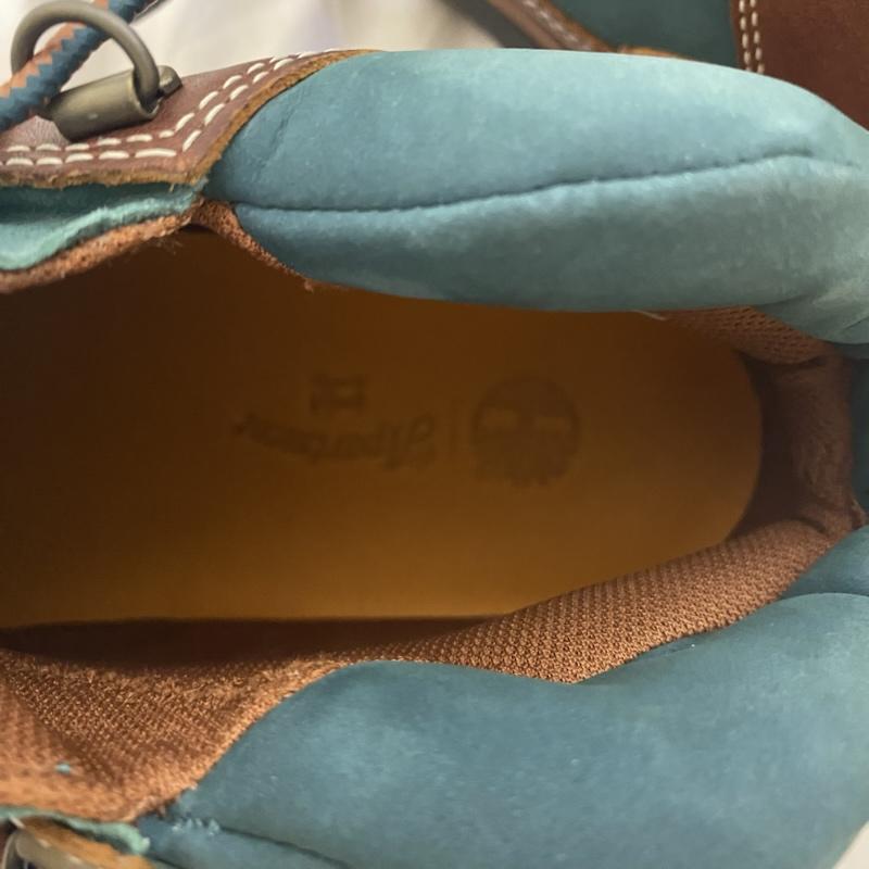 ティンバーランド Timberland ブーツ ショートブーツ the Apartment MID LACE UP WATERPROOF FIELD BOOT the old man and the sea US:8 ロゴ、文字 茶 / ブラウン / brown X 緑 / グリーン / green メンズ USED 古着 中古 50124334