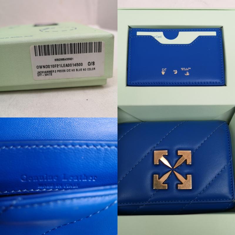 オフホワイト off white 財布 コンパクト財布 Jackhammer 2 Piece 財布 カードケース セット - 青 / ブルー / blue メンズ USED 古着 中古 50124400